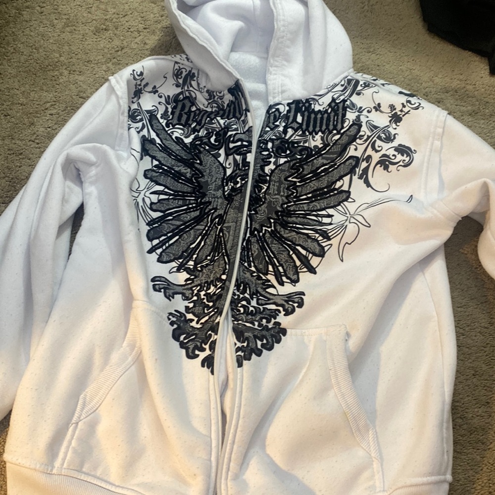 Y2k style hoodie, 2XL, men’s, white, streetwear